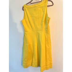Tory Burch Bright Yellow Sleeveless Midi Dress